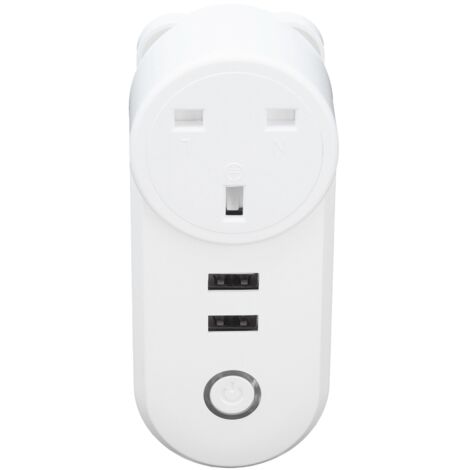 Smart WiFi Plug Dual USB Plug Smart Outlet Wireless APP Voice Control Timer Socket UK Plug 100‑240V (1/5)
