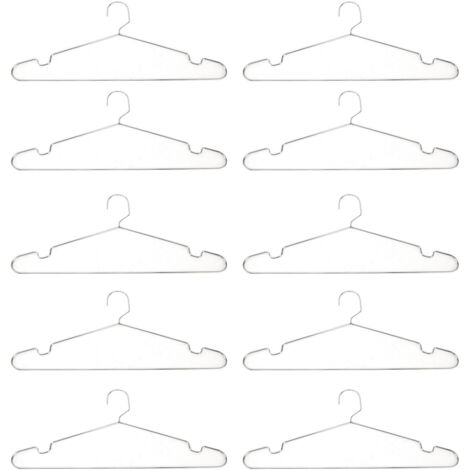 10pcs Clothes Hangers Stainless Steel Heavy Duty Prevent Slip Space Saving Coat Drying Hangers (1/5)