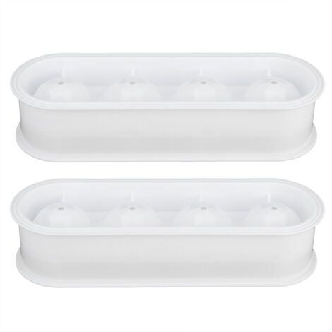 2Pcs 4 Grids Food Grade Ice Cubes Mold Whiskey Ice Ball Making Mold Tray for Home Bar (1/5)