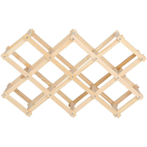 Foldable Wine Cabinet Pine Durable Elegant Simple Wine Rack Cabinet for Home Hotel OfficeWood Color 10 Bottles (1/5)