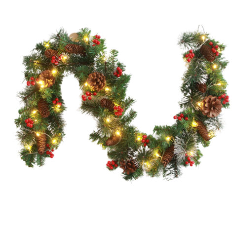 Christmas Garland With 50 Led Lighting Artificial Christmas Fir Garland Decorative For Stairs Fireplaces Offices Outdoor (1/5)