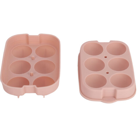 Silicone DIY Ice Cubes Mold Ice Ball Maker Mould Tray for Home Bar Party Cocktail UseLight Pink 6Hole 45mm (1/5)