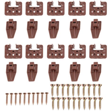 10 Pack Drawer Track Guide and Glides Dresser Center Mount Plastic Drawer Slides Replacement Parts with Screws for Furniture Drawer System