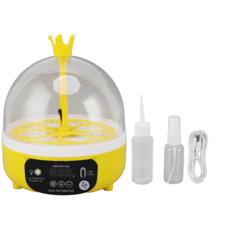 Mini Egg Incubator for Home Automatic Temperature Humidity Control 4 Eggs Candler Poultry Hatching Machine for Chickens Ducks Pigeons Manual Turning