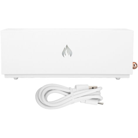 Flame Air Diffuser 3D Fireplace Appearance Multi Colored Fire Automatic Power Off Protection 320ml Silent Flame Mist Air Humidifier for Bedroom Office White (1/5)
