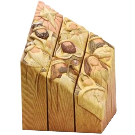 Heaven Nativity Tree Pillar Statue Resin Craft Statues Desktop Ornament Home Office Restaurant Decoration