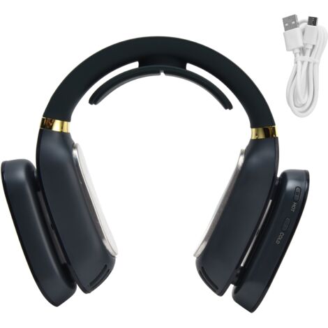 LED Neck Fan Hands Free Bladeless Fan with Heating and Cooling Function Low Noise Dual 3 Speeds for Traveling Hiking StudyBlue (1/5)