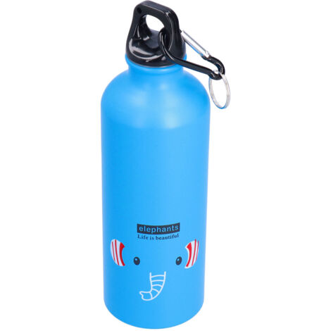 Kids Water Bottle Cute Cartoon 500ml Aluminum Insulated Water Bottle Sport Water JugBlue Elephant (1/5)