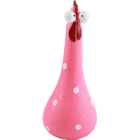 Chicken Statue Long Neck Microlandschaft Hand Crafted Resin Animal Garden Statues for Garden Yard Art DecorationPink (1/5)