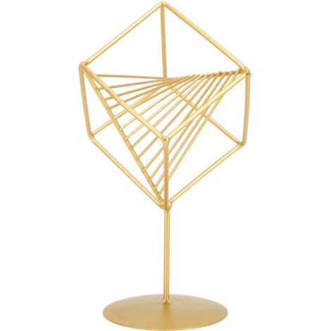 Gold Geometric Table Decor Creative 3D Iron Geometric Sculpture Compact Art Ornament Decor for Living Room Study Office (1/5)