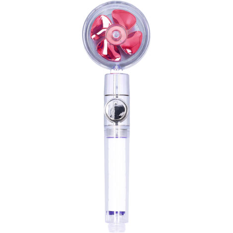 G1/2 High Pressure Fan Shower Head with Pause Switch 360 Degree Rotation Handheld Filter Detachable Shower SprayerRed (1/5)