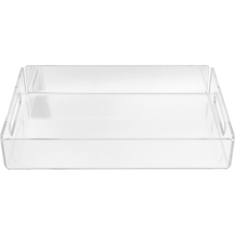 Acrylic Fruit Towel Tray Lightweight Breakfast Cheese Serving Tray with Handles for KTV Hotel (1/5)