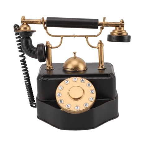 Retro Rotary Dial Phone Vintage Rotary Telephone Decor Statue Artist Figurine Cafe Bar Window Decor Model Desk Decoration (1/5)
