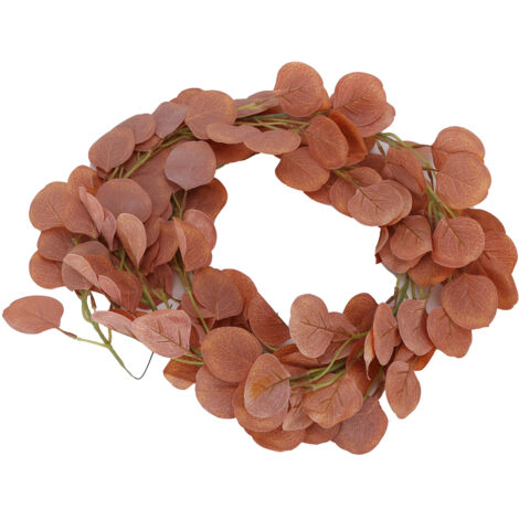 Fake Leaves Fabric Simulated Exquisite Greenery Eucalyptus Garland for Home WeddingRed