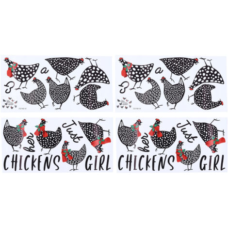 4pcs Kitchen Wall Stick 60x30cm Chicken Shape Creativity Simple Removable Decorative Wall Stickers (1/5)