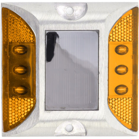 Solar Deck Light 6LED Solar Powered Driveway Light Highway Double Sided Reflective Lamp Yellow (1/5)