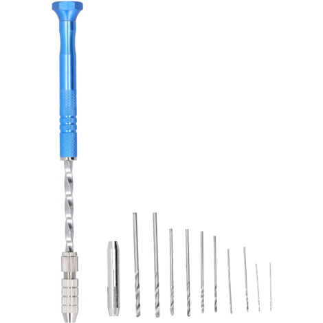 Hand Drill Jewelry Carving Drill Blue Stainless Steel Punching Drilling Tool for Woodworking (1/5)