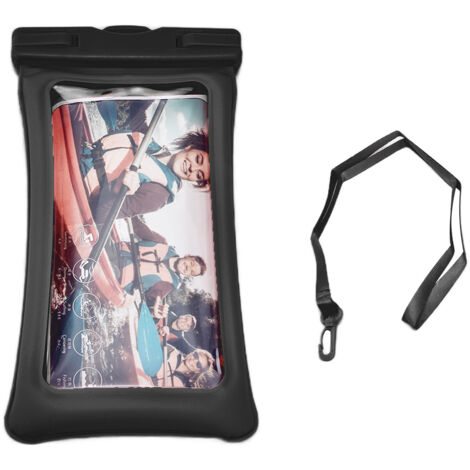 TPU Universal Floating Waterproof Phone Bag Pouch Cover with Lanyard for Below 7.2‑inch PhoneBlack (1/5)