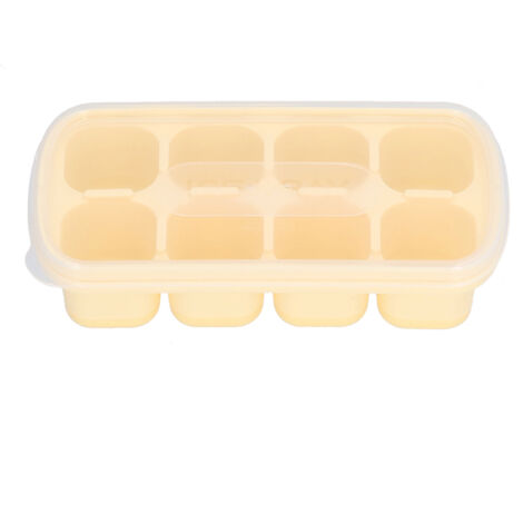 8 Grid Ice Cube Tray with Lid Food Grade Household Ice Cube Mold for Home KitchenYellow (1/5)