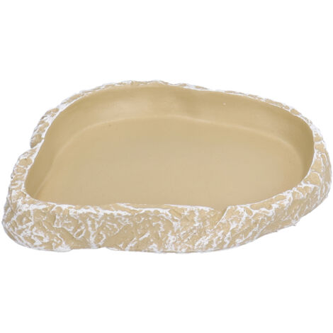 Reptile Food Water Bowl Resin Pets Feeding Plate Dish for Aquarium Tortoises Turtles Lizards Yellow