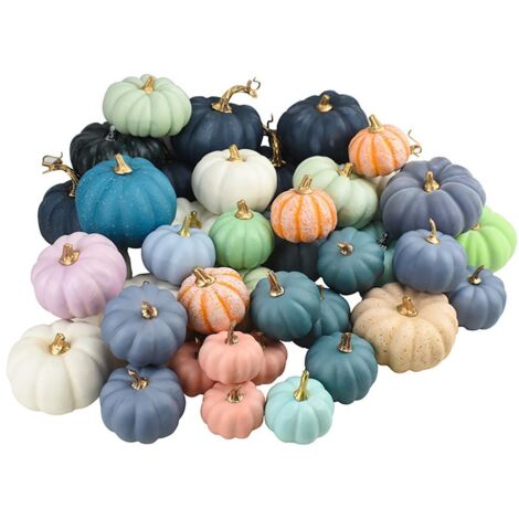16Pcs Artificial Autumn Pumpkins Fake Foam Pumpkins for Halloween Thanksgiving Halloween Decoration (1/5)