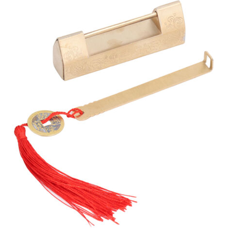 Antique Style Padlock 5cm Spacing Horizontal Lock with Key for Jewelry Box Wooden Box Cabinet Door (1/5)