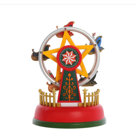 Christmas Mini Music Box Luminous Music Carousel Ferris Wheel Animated Christmas Gift Romantic Desktop Decoration