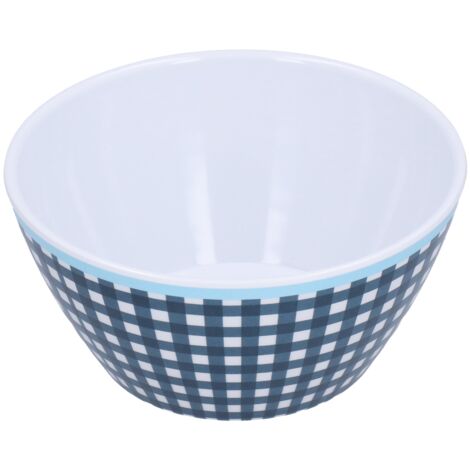 500ml Salad Bowl Thickened Snack Dessert Cake Fruit Bowl for Baking Table DecorationDark Blue Grid