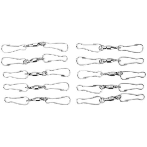 10pcs Hanging Hook Stainless Steel 360° Rotating Hook for Bird Feeder Wind Chimes7cm (1/5)