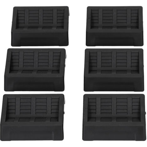 6PCS Furniture Cups Bed Stoppers Rubber Caster Cups Furniture Coasters for Bed Chair Cabinet Sofa Closet Black (1/5)