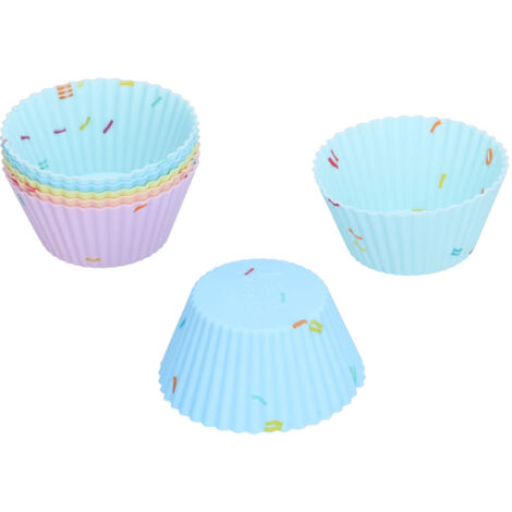 20Pcs Silicone Cupcake Mold Non Stick Reusable Baking Molds for Muffin Biscuits Cheese Cake PastriesRound (1/5)