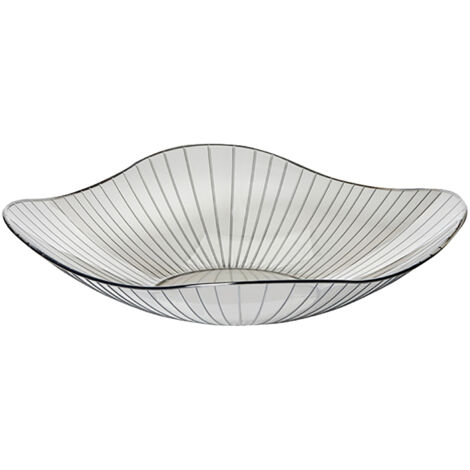 Transparent Grey Fruit Plate Large Plastic Serving Bowl Hand Made Candy Snack Bowl for Living Room Restaurant Party (1/5)
