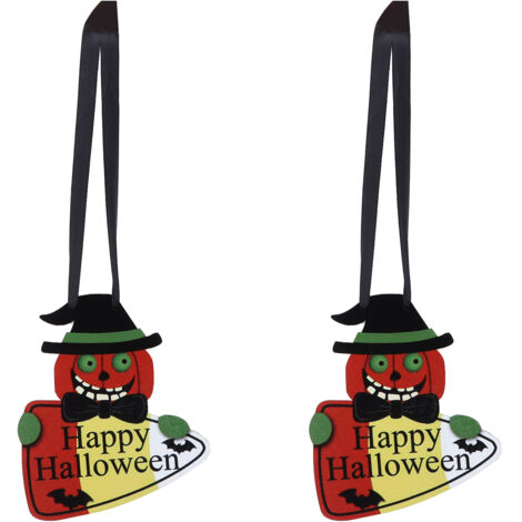 2PCS Halloween Wooden Pendants Hanging Wooden Plaque Board Sign Decor for Home Office School Decor (1/5)