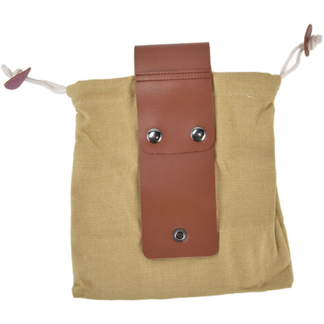 Fruit Picking Bag Waist Hanging Canvas Material PU Style Folded Save Space Belt Foraging BagKhaki (1/5)