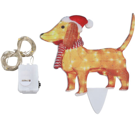 Christmas Dog Yard Decor Light Up with String Light Cute Acrylic Outdoor Animal Decorations for Porch Lawn 05 (1/5)
