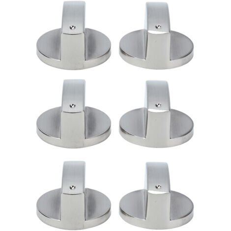 6Pcs 8mm Rotate Knob Zinc Alloy Control Knob Replacement for Kitchen Range Gas Stove Microwave Oven0° (1/5)
