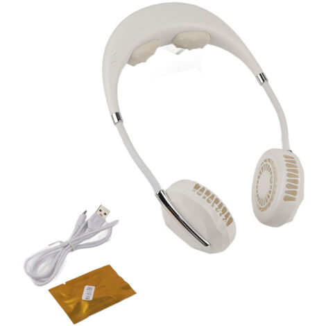 Hanging Neck Fan Portable Multifunction Leafless Massage Aromatherapy Neck Fanfor Outdoor HomeWhite 2.3in (1/5)