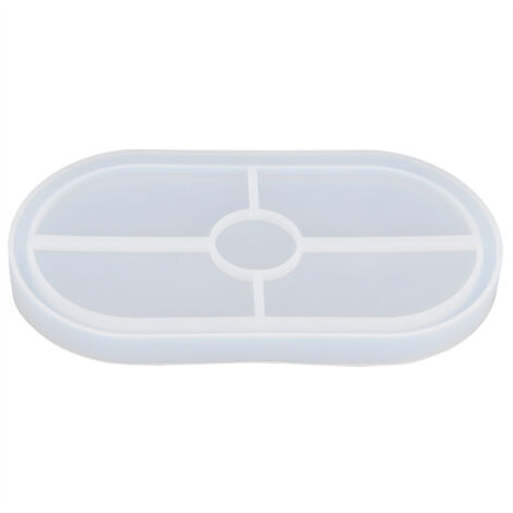 DIY Silicone Mold Oval Crystal Epoxy Resin Tea Coaster Mold for Home Kitchen Bakery (1/5)