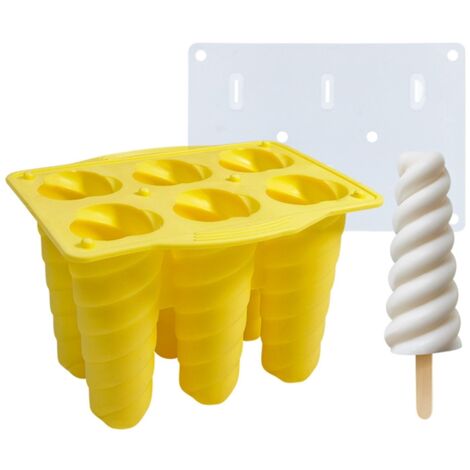 6 Cavity Carambola Silicone Ice Cream Mold with Lid DIY Ice Lolly Mold Popsicle Ice Mould (1/5)