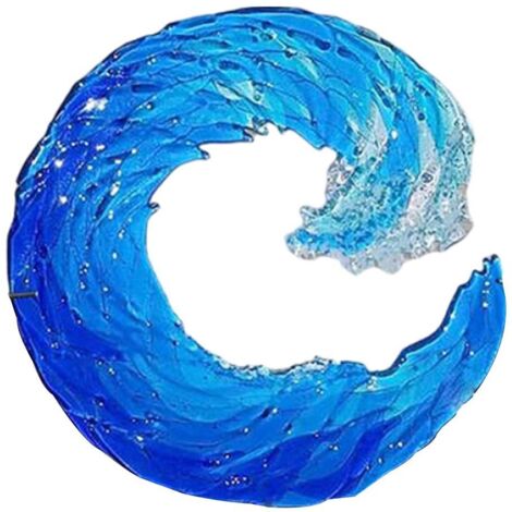 Ocean Wave Sculpture Blue Wave Ornaments Ocean Art for Desktop Decoration (1/5)