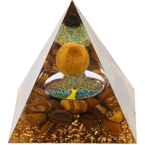 Pyramid Ornament Natural Gravel Triangular Lucky Improving Mood Pyramid Positive Energy Decoration for Bookshelf (1/5)