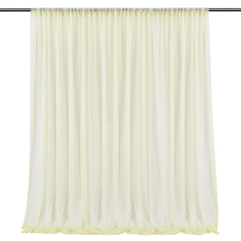 Backdrop Curtain Beige 1.5x2.5m Yarn Durable Backdrop Drape for Wedding Party Photo