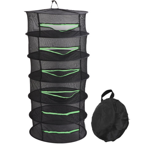 Herb Drying Rack Breathable Mesh Hanging Foldable Dryer with Zippers Ring for Garden Plant (1/5)