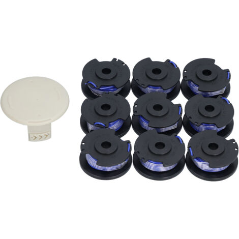 9Pcs Trimmer Spool Line with Cap Replacement Parts Fit for Ryobi 18/24/40V Lawn Mower (1/5)