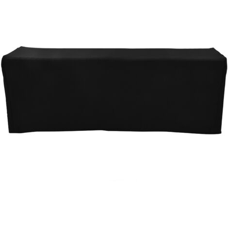 Table Cover Rectangular Wrinkle Resistant Washable Universal Black Stretch Tablecloth for Wedding Party ExhibitionBlack 8FT(244x76x76cm)