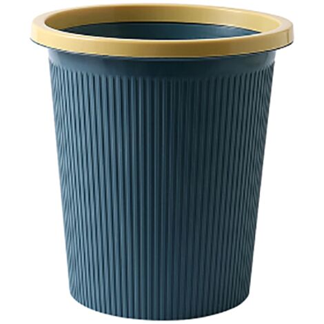 Trash Bin Plastic Exquisite Modern Garbage Container Can for Bathroom Kitchen Living Room Large Dark Blue (1/5)