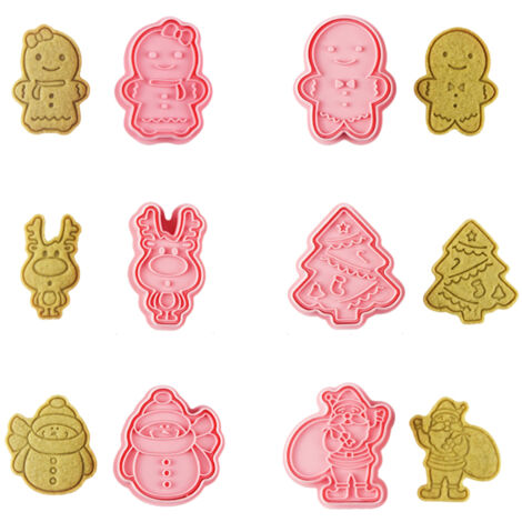 Christmas Cutter Mold Set 6 Piece Pattern Kitchen DIY Baking Mold For Biscuits Pastries Fondant Cakes (1/5)