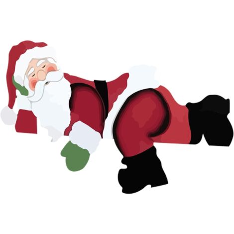 Christmas Home Decor Christmas Themed Santa Snowman Garden Fence Topper Ornament Holiday Hanging Decor Gift (1/5)