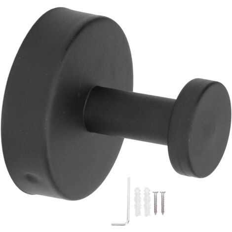 Single Coat Hook 304 Stainless Steel Black Wall Mounted Towel Clothes Hat Hanger for Bathroom Kitchen (1/5)
