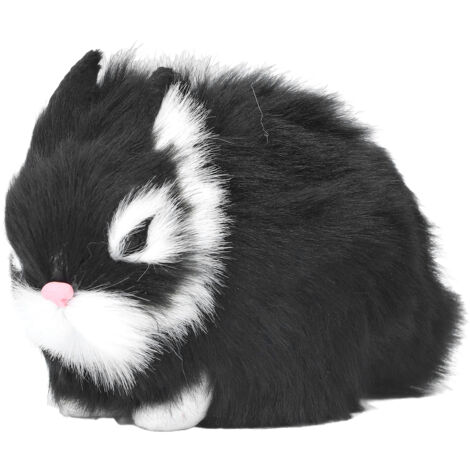 Miniature Plush Rabbits Plastic Plush Material Soft Comfortable Durable Rabbits Stuffed Doll for Table DecorationBlack (1/5)